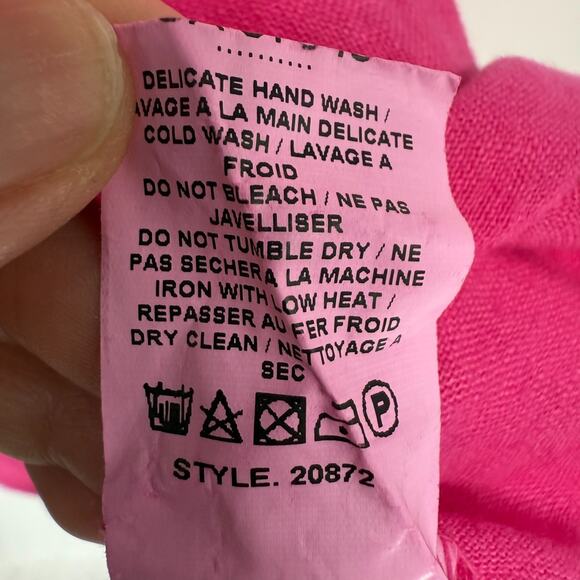 Bella Umbra Halter Sundress Size L Hot Pink Linen Sleeveless Tiered Bow Tie Neck - Picture 8 of 8